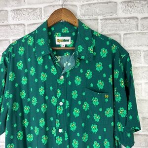Tipsy Eleves Four Leaf Clover Casual Button Up Shirt Mens XL St. Paddy's Day